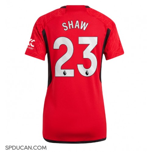 Zenski Nogometni Dres Manchester United Luke Shaw #23 Domaci 2023-24 Kratak Rukav